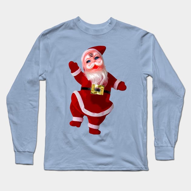 Mid-Century Dancing Santa Long Sleeve T-Shirt by Pop Fan Shop